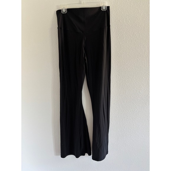 Aerie Offline Flared Leggings Womens XL Black Crossover Waist Gym Travel Yoga - Picture 2 of 3